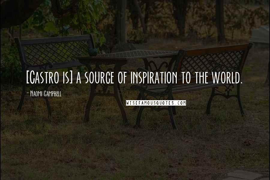 Naomi Campbell Quotes: [Castro is] a source of inspiration to the world.