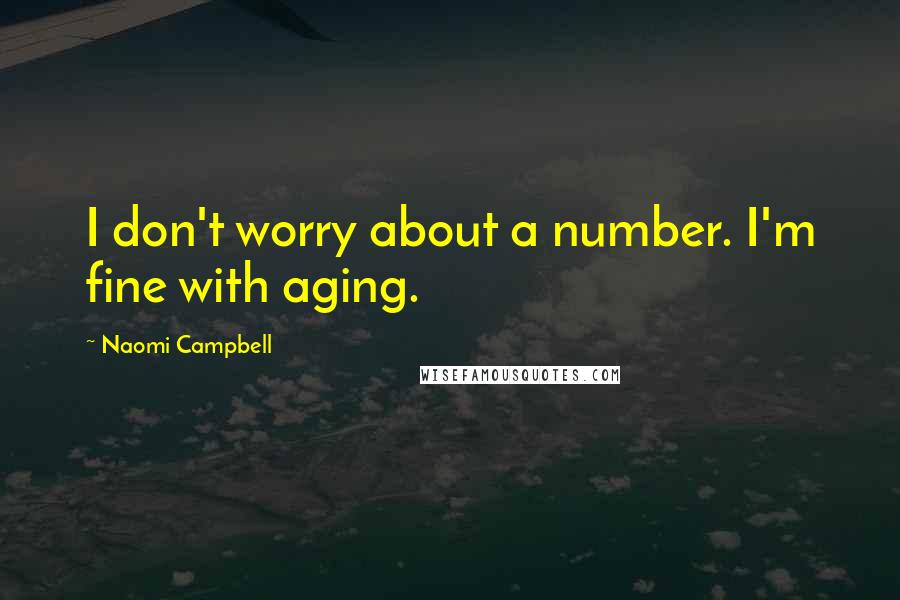 Naomi Campbell Quotes: I don't worry about a number. I'm fine with aging.