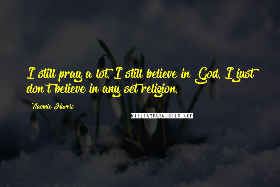 Naomie Harris Quotes: I still pray a lot. I still believe in God. I just don't believe in any set religion.