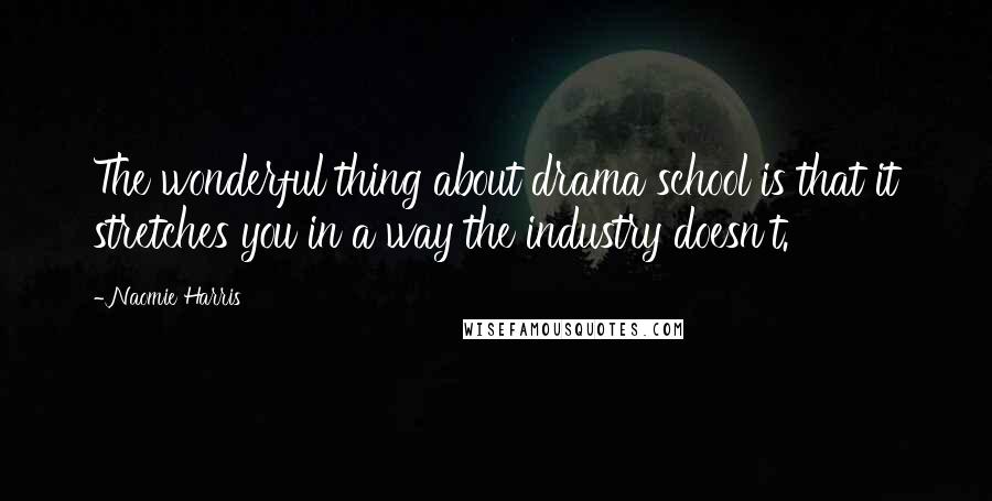 Naomie Harris Quotes: The wonderful thing about drama school is that it stretches you in a way the industry doesn't.