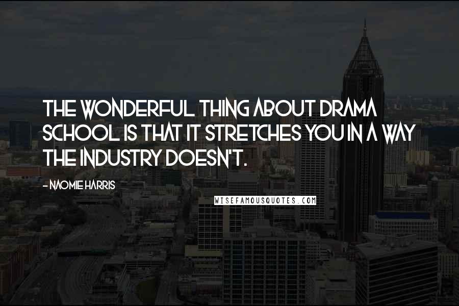 Naomie Harris Quotes: The wonderful thing about drama school is that it stretches you in a way the industry doesn't.