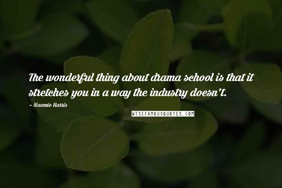 Naomie Harris Quotes: The wonderful thing about drama school is that it stretches you in a way the industry doesn't.
