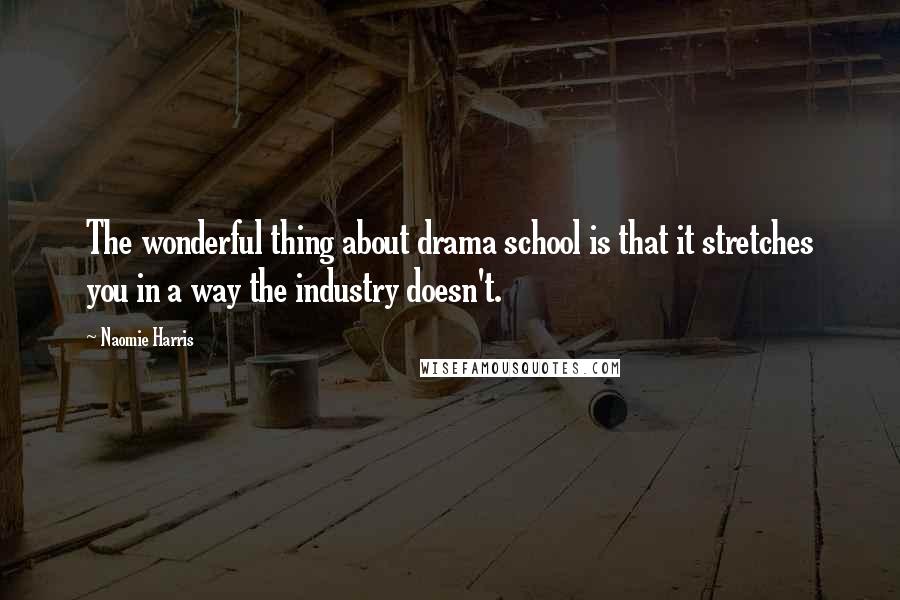 Naomie Harris Quotes: The wonderful thing about drama school is that it stretches you in a way the industry doesn't.