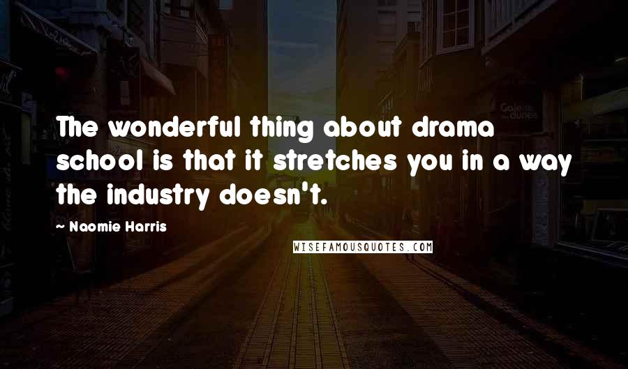 Naomie Harris Quotes: The wonderful thing about drama school is that it stretches you in a way the industry doesn't.