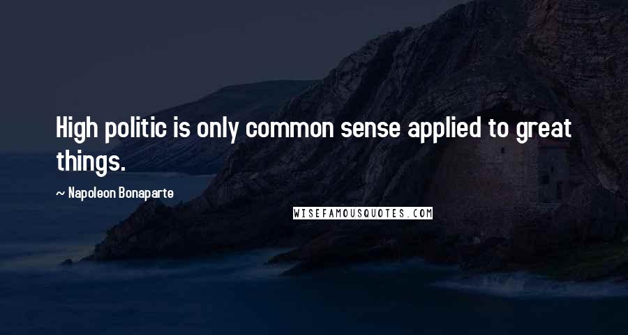 Napoleon Bonaparte Quotes: High politic is only common sense applied to great things.