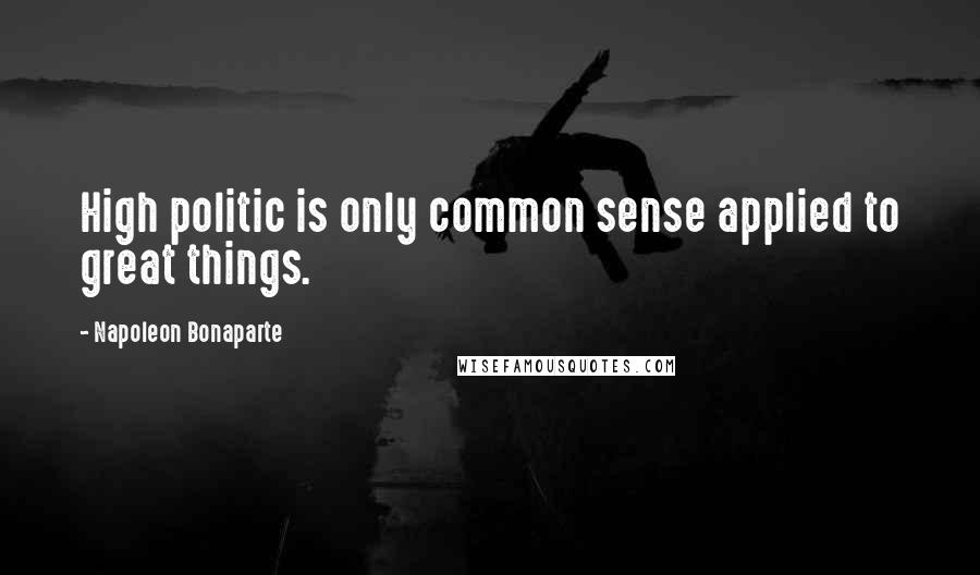 Napoleon Bonaparte Quotes: High politic is only common sense applied to great things.