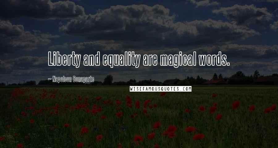 Napoleon Bonaparte Quotes: Liberty and equality are magical words.