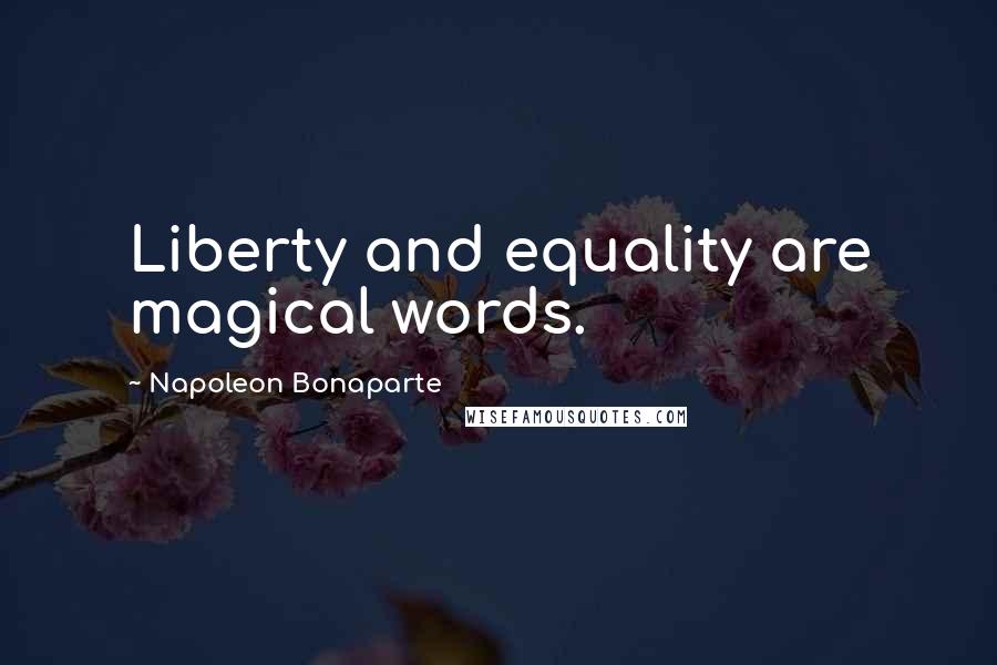 Napoleon Bonaparte Quotes: Liberty and equality are magical words.