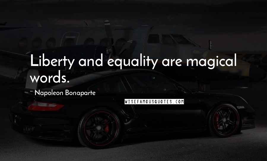 Napoleon Bonaparte Quotes: Liberty and equality are magical words.