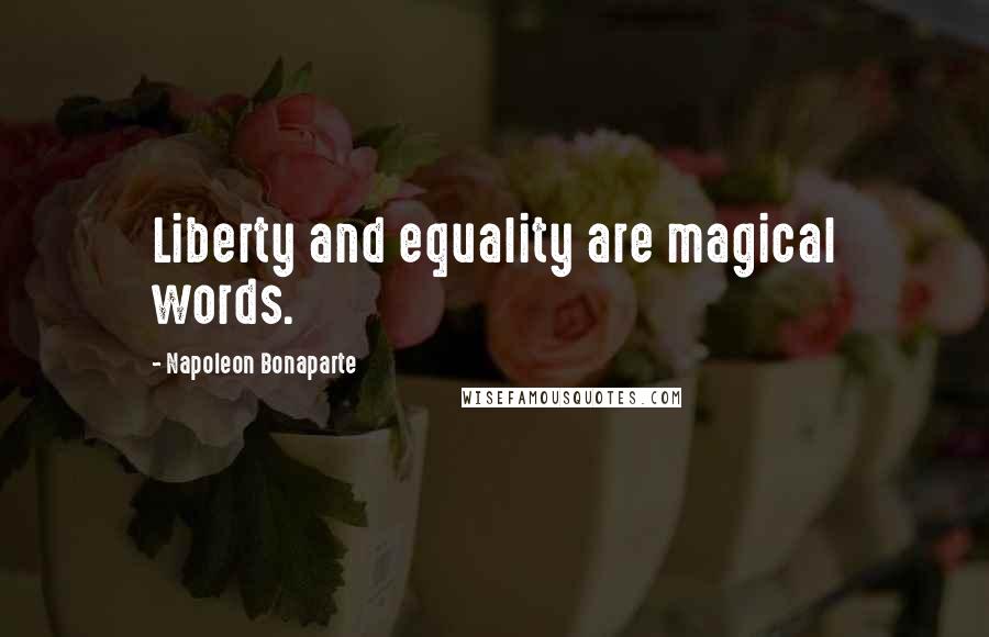 Napoleon Bonaparte Quotes: Liberty and equality are magical words.