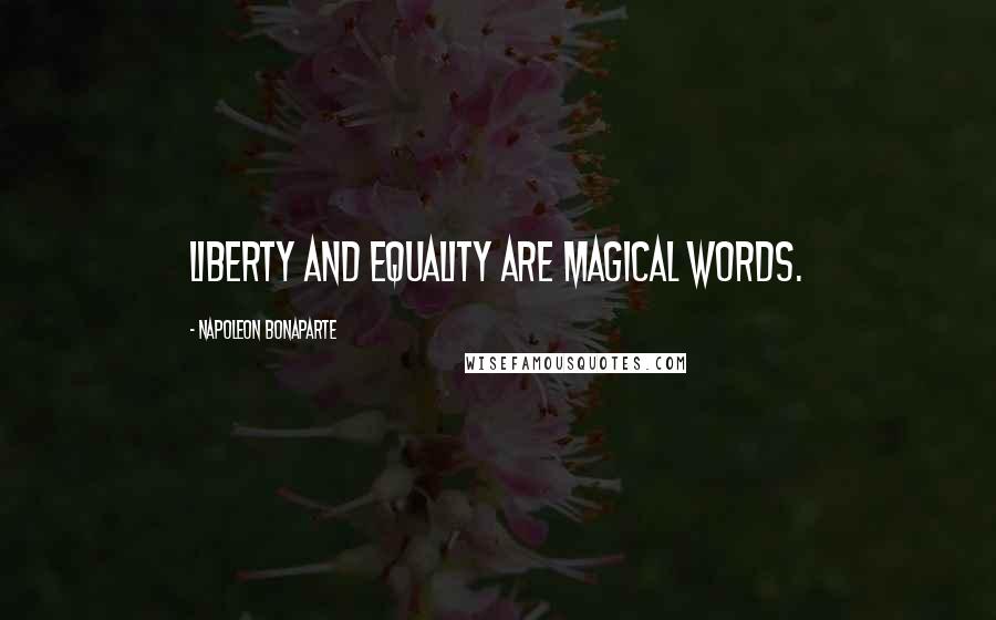 Napoleon Bonaparte Quotes: Liberty and equality are magical words.