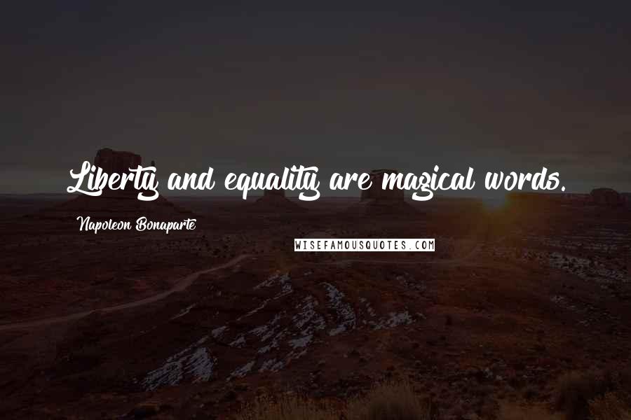 Napoleon Bonaparte Quotes: Liberty and equality are magical words.