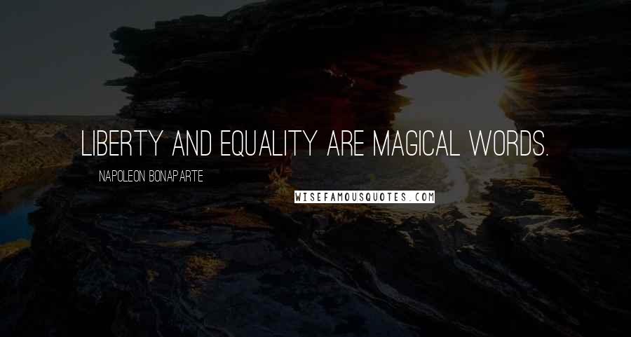 Napoleon Bonaparte Quotes: Liberty and equality are magical words.