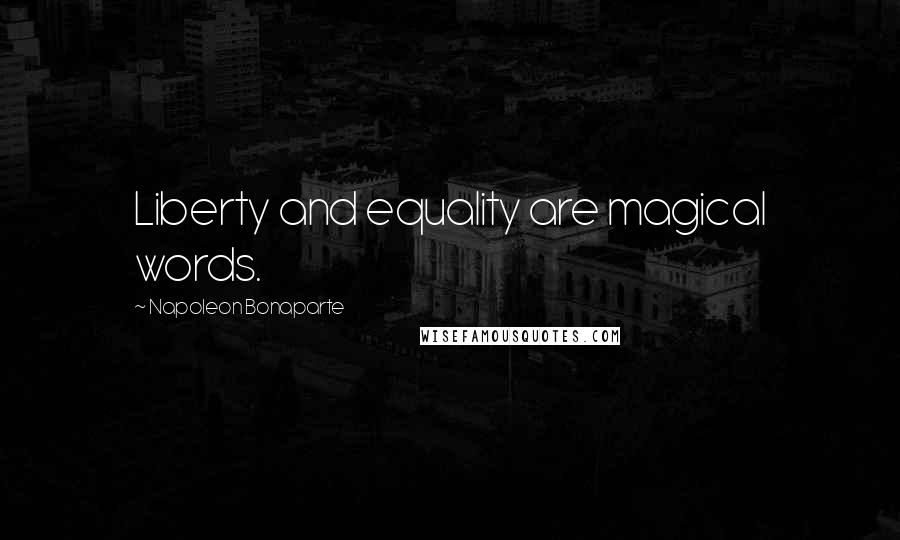 Napoleon Bonaparte Quotes: Liberty and equality are magical words.