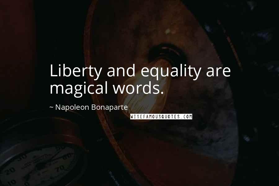 Napoleon Bonaparte Quotes: Liberty and equality are magical words.