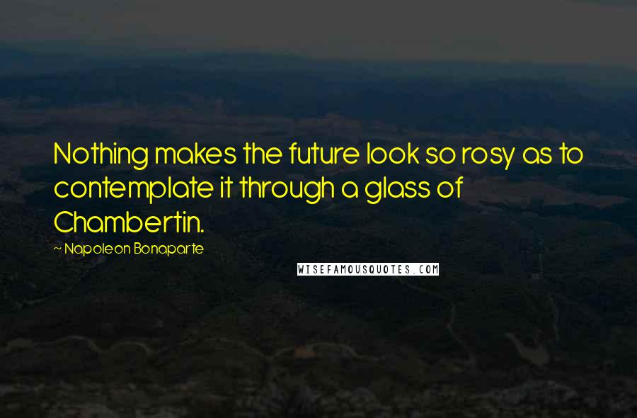 Napoleon Bonaparte Quotes: Nothing makes the future look so rosy as to contemplate it through a glass of Chambertin.