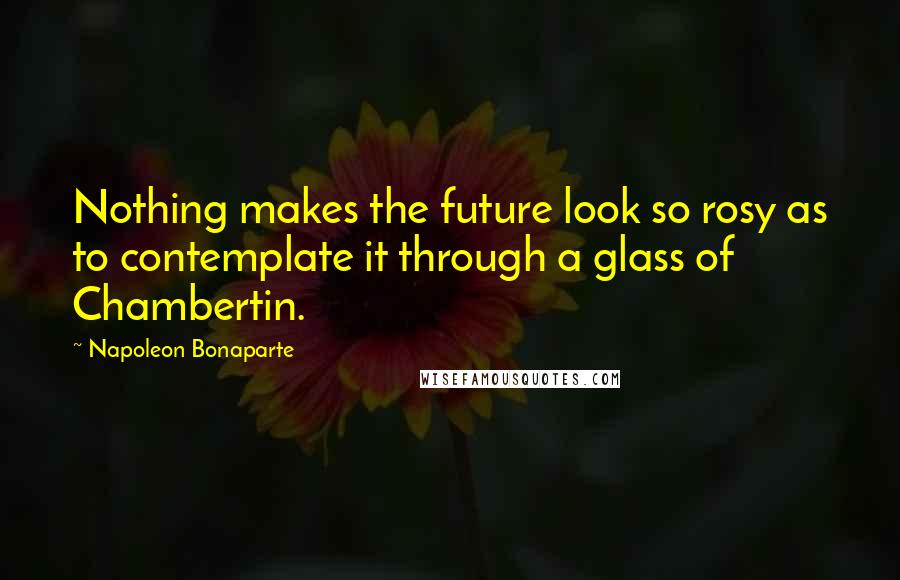 Napoleon Bonaparte Quotes: Nothing makes the future look so rosy as to contemplate it through a glass of Chambertin.