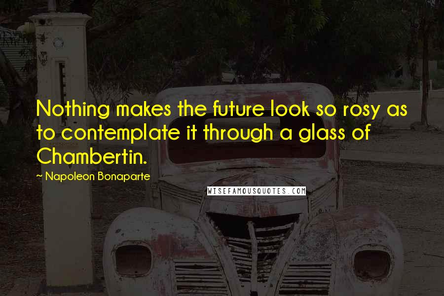 Napoleon Bonaparte Quotes: Nothing makes the future look so rosy as to contemplate it through a glass of Chambertin.