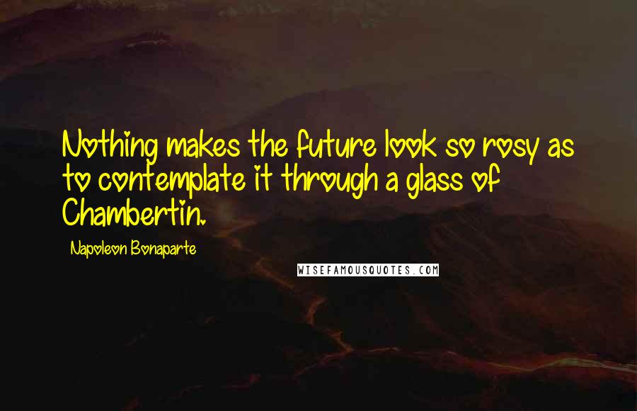 Napoleon Bonaparte Quotes: Nothing makes the future look so rosy as to contemplate it through a glass of Chambertin.