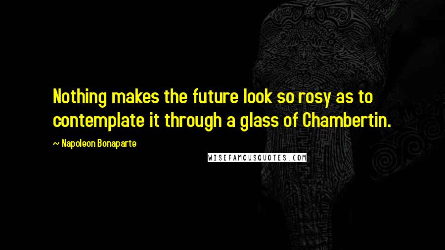 Napoleon Bonaparte Quotes: Nothing makes the future look so rosy as to contemplate it through a glass of Chambertin.