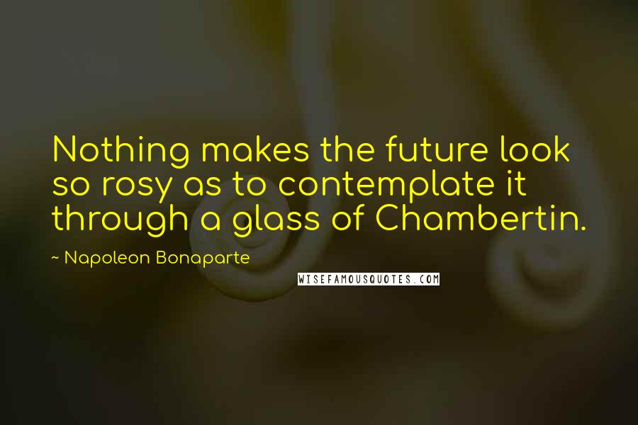 Napoleon Bonaparte Quotes: Nothing makes the future look so rosy as to contemplate it through a glass of Chambertin.