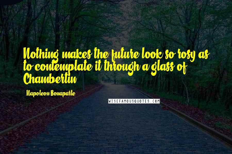 Napoleon Bonaparte Quotes: Nothing makes the future look so rosy as to contemplate it through a glass of Chambertin.