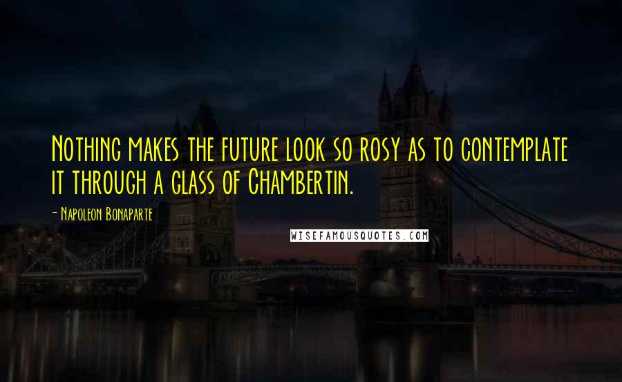 Napoleon Bonaparte Quotes: Nothing makes the future look so rosy as to contemplate it through a glass of Chambertin.