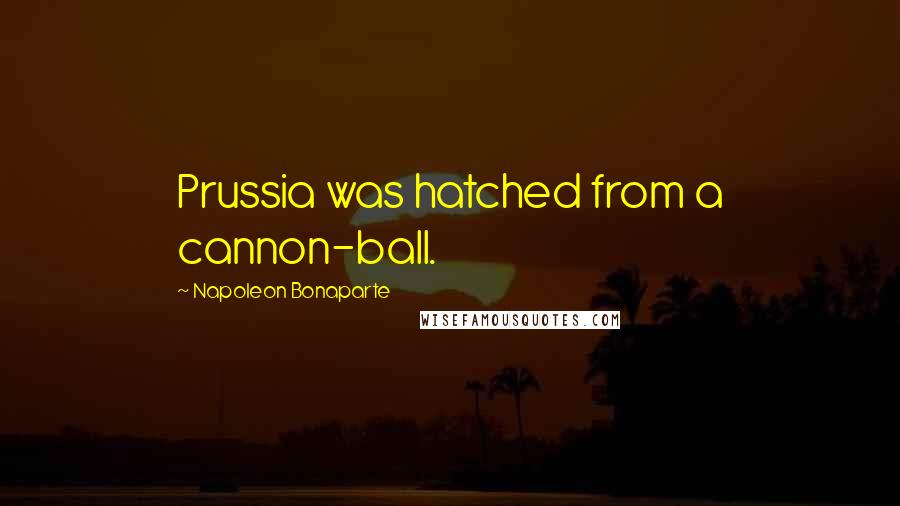 Napoleon Bonaparte Quotes: Prussia was hatched from a cannon-ball.