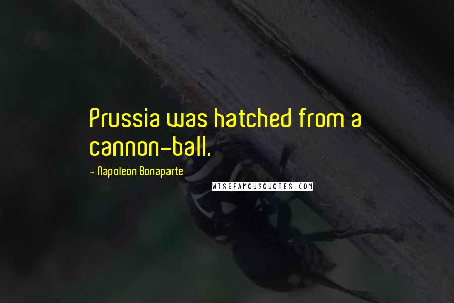 Napoleon Bonaparte Quotes: Prussia was hatched from a cannon-ball.