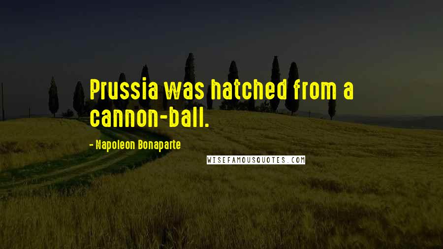 Napoleon Bonaparte Quotes: Prussia was hatched from a cannon-ball.