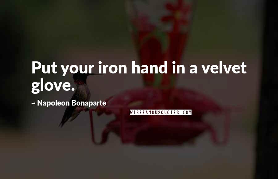 Napoleon Bonaparte Quotes: Put your iron hand in a velvet glove.