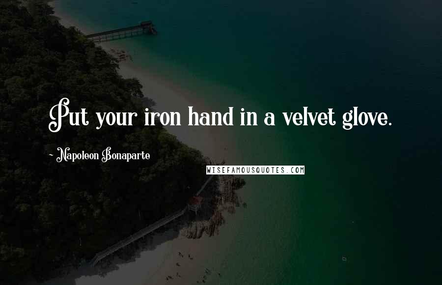 Napoleon Bonaparte Quotes: Put your iron hand in a velvet glove.