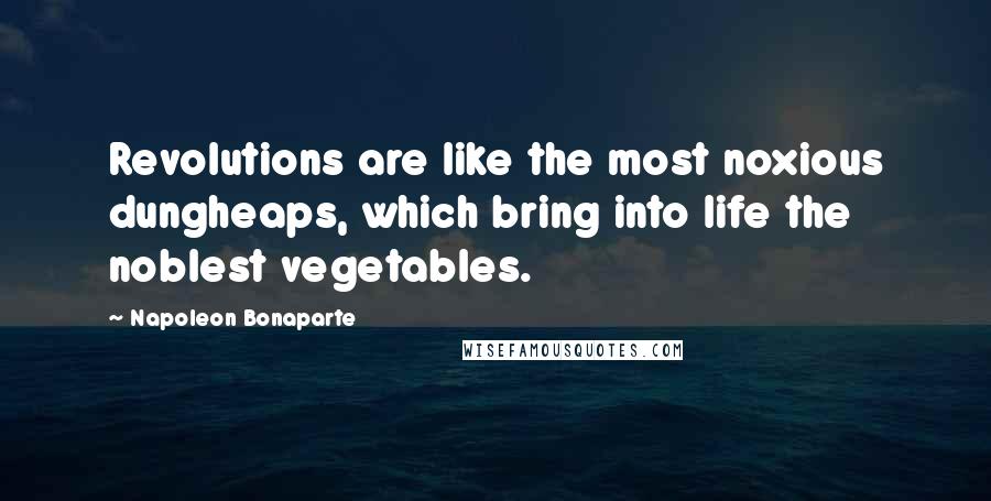 Napoleon Bonaparte Quotes: Revolutions are like the most noxious dungheaps, which bring into life the noblest vegetables.