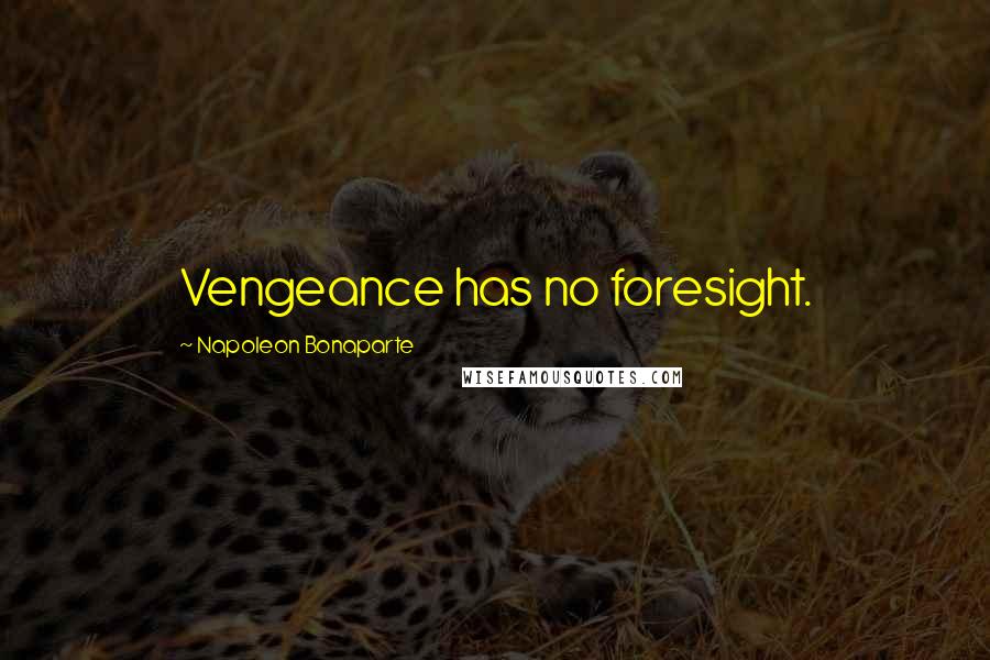 Napoleon Bonaparte Quotes: Vengeance has no foresight.