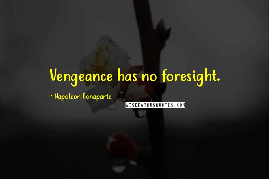 Napoleon Bonaparte Quotes: Vengeance has no foresight.