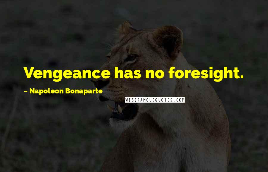 Napoleon Bonaparte Quotes: Vengeance has no foresight.