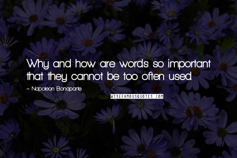Napoleon Bonaparte Quotes: Why and how are words so important that they cannot be too often used.