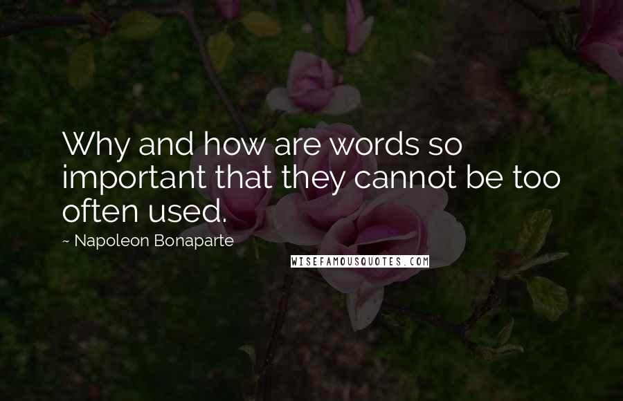Napoleon Bonaparte Quotes: Why and how are words so important that they cannot be too often used.