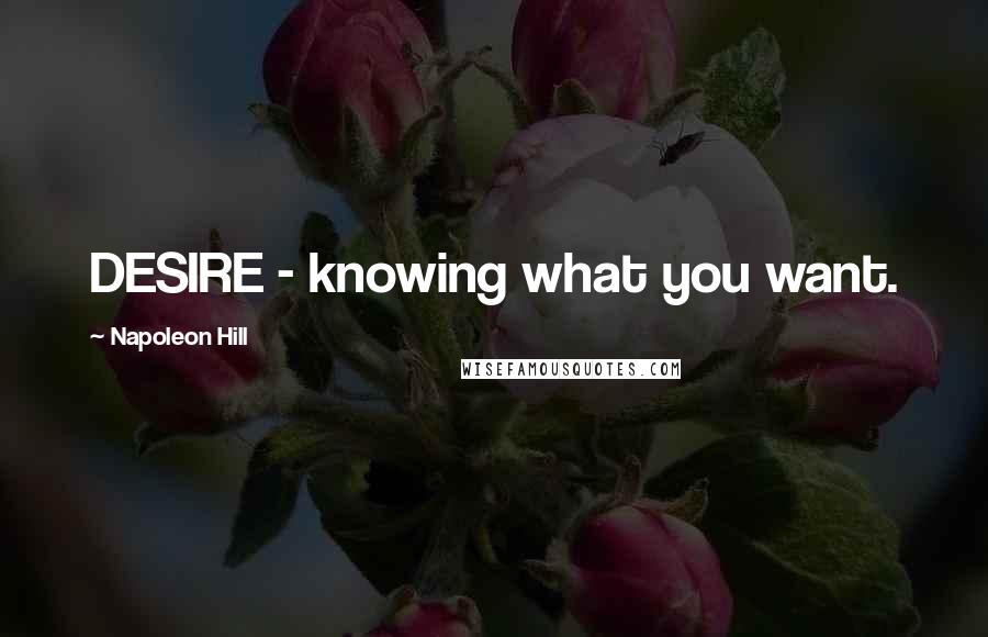 Napoleon Hill Quotes: DESIRE - knowing what you want.