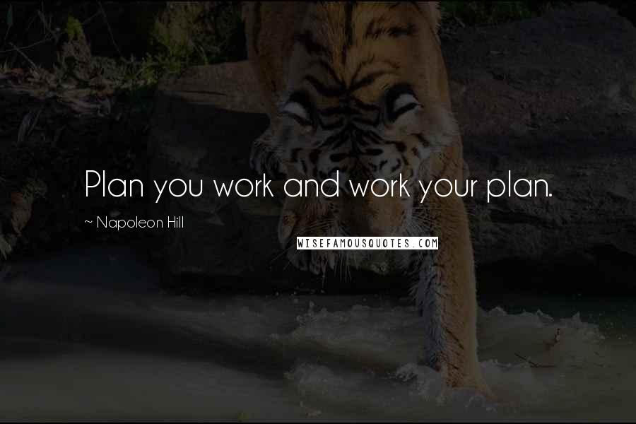 Napoleon Hill Quotes: Plan you work and work your plan.