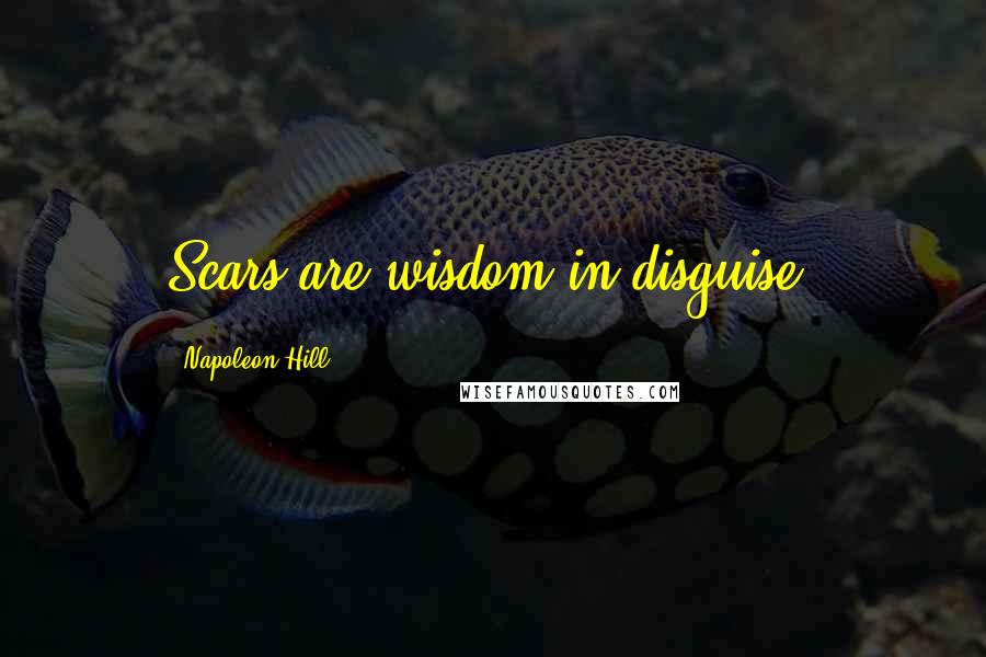 Napoleon Hill Quotes: Scars are wisdom in disguise.