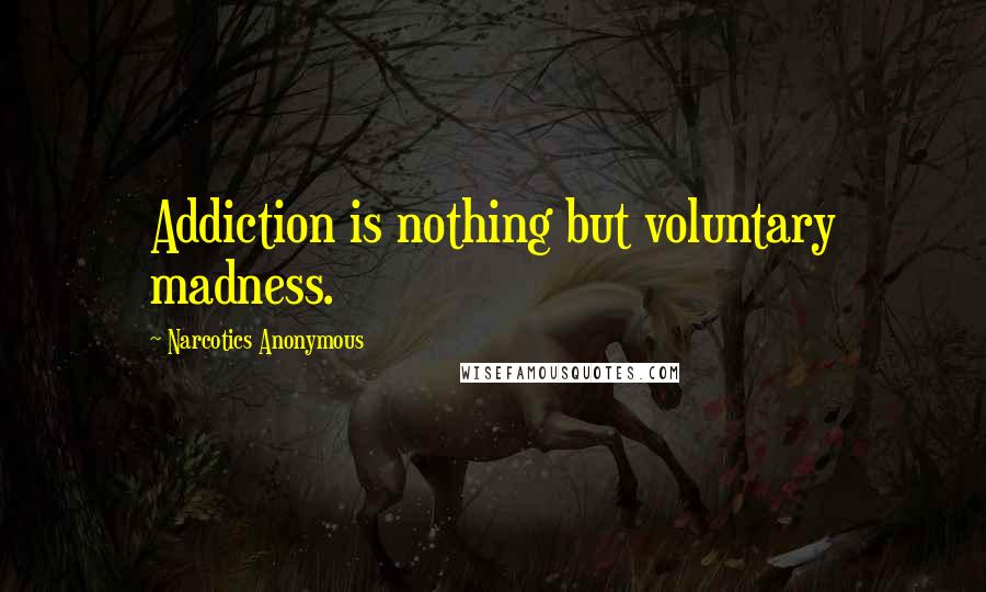 Narcotics Anonymous Quotes: Addiction is nothing but voluntary madness.