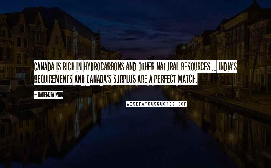 Narendra Modi Quotes: Canada is rich in hydrocarbons and other natural resources ... India's requirements and Canada's surplus are a perfect match.