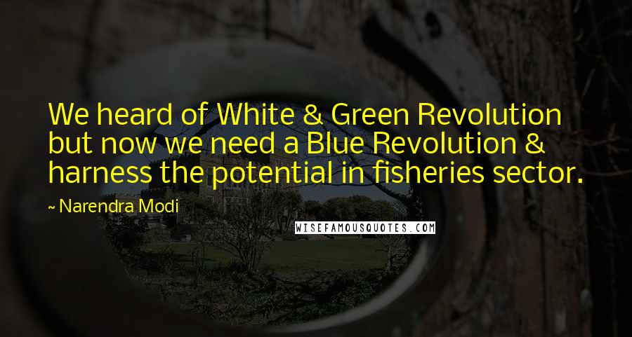 Narendra Modi Quotes: We heard of White & Green Revolution but now we need a Blue Revolution & harness the potential in fisheries sector.