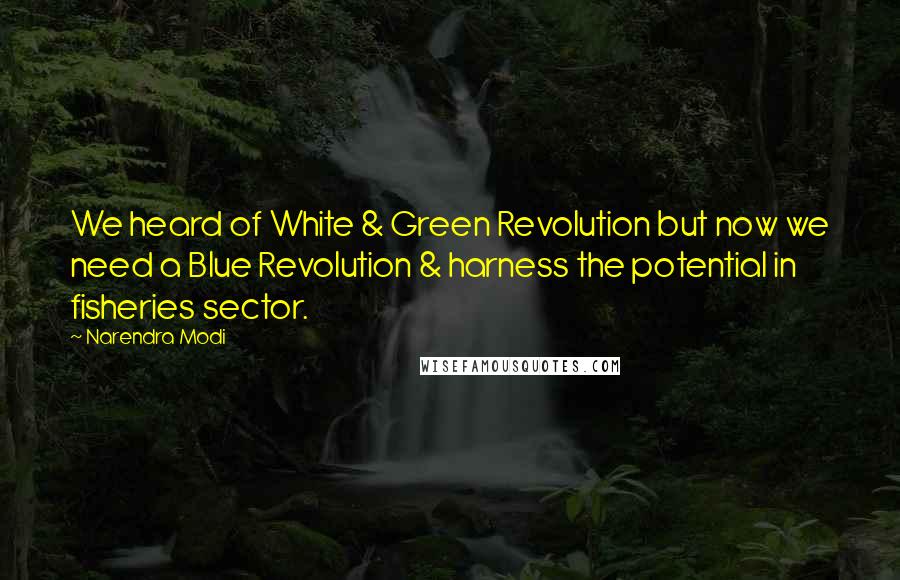 Narendra Modi Quotes: We heard of White & Green Revolution but now we need a Blue Revolution & harness the potential in fisheries sector.