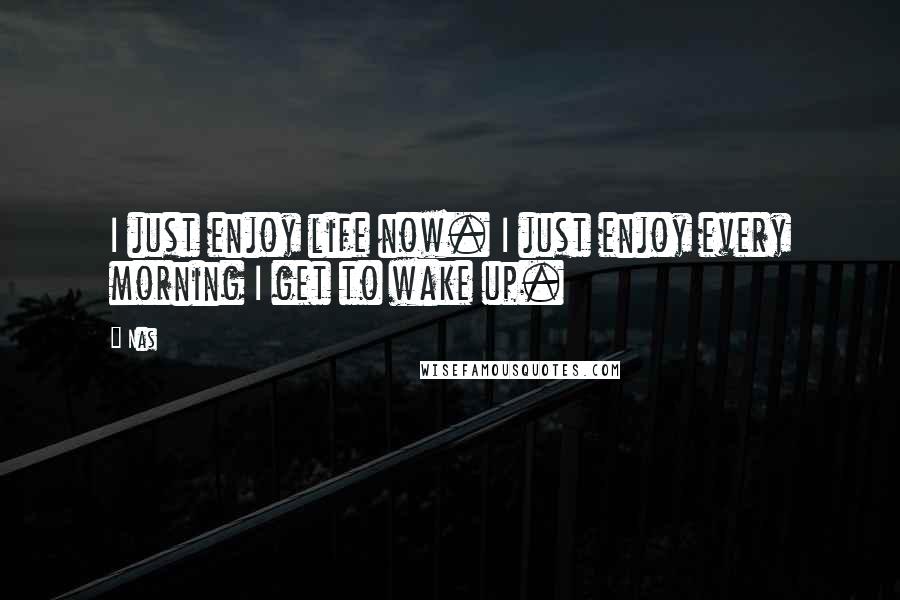 Nas Quotes: I just enjoy life now. I just enjoy every morning I get to wake up.