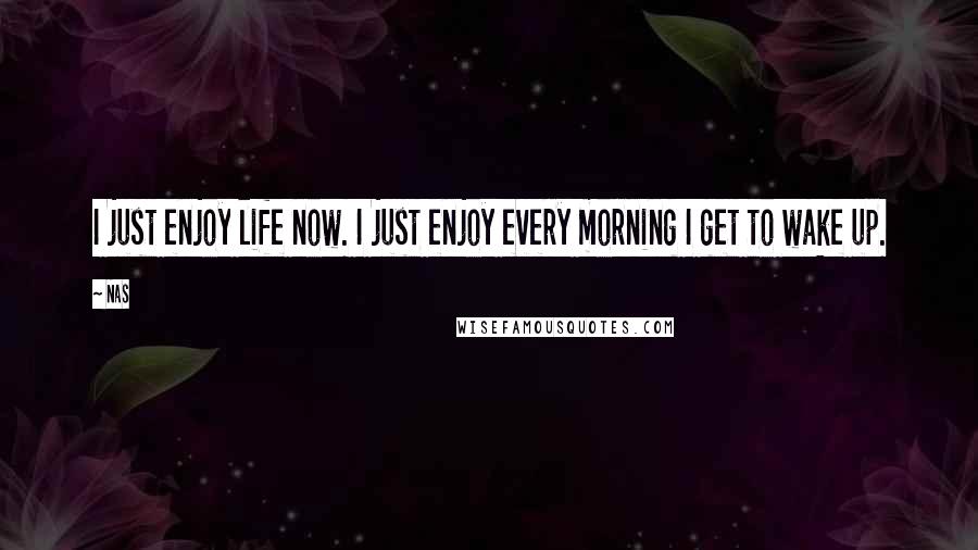 Nas Quotes: I just enjoy life now. I just enjoy every morning I get to wake up.