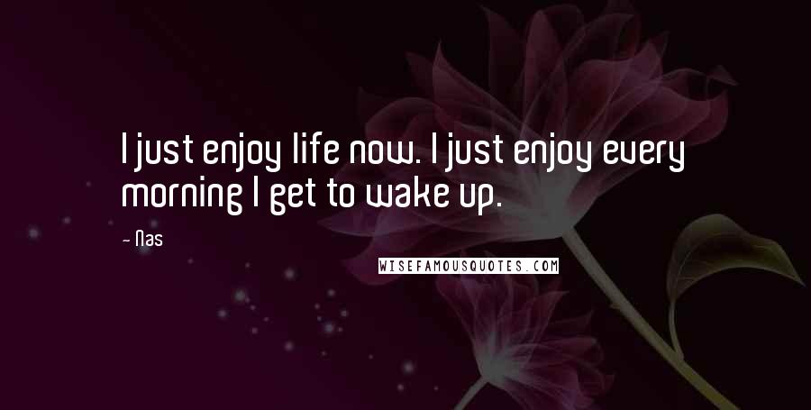 Nas Quotes: I just enjoy life now. I just enjoy every morning I get to wake up.