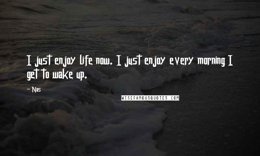 Nas Quotes: I just enjoy life now. I just enjoy every morning I get to wake up.