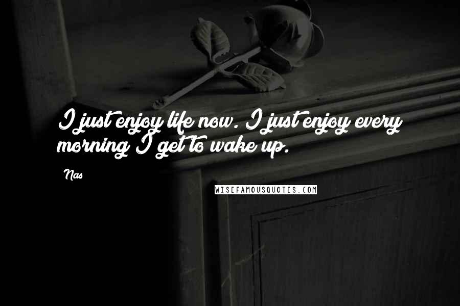 Nas Quotes: I just enjoy life now. I just enjoy every morning I get to wake up.